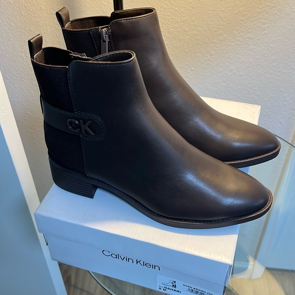 Calvin Klein Women’s Dahari Boot In Brown Color- New In Box -